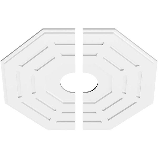 34 inchod x 7 inchid x 13 1/2 inchc x 1 inchp PVC Ceiling Medallion, Two Piece K728638