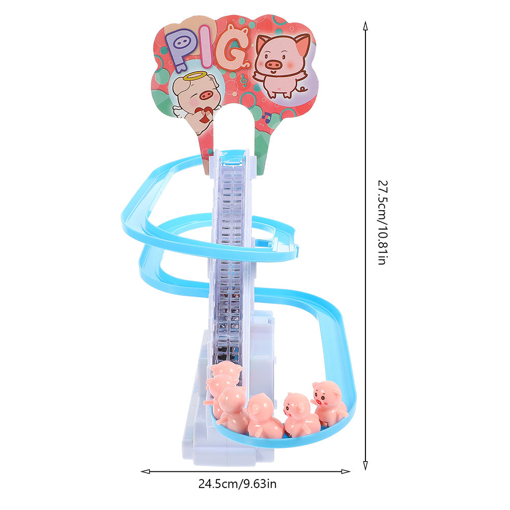Electric Piggy Climbing Stairs Tracks Slide Toy P216243