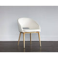 Snow Barrel Chair with Antique Brass Legs W249
