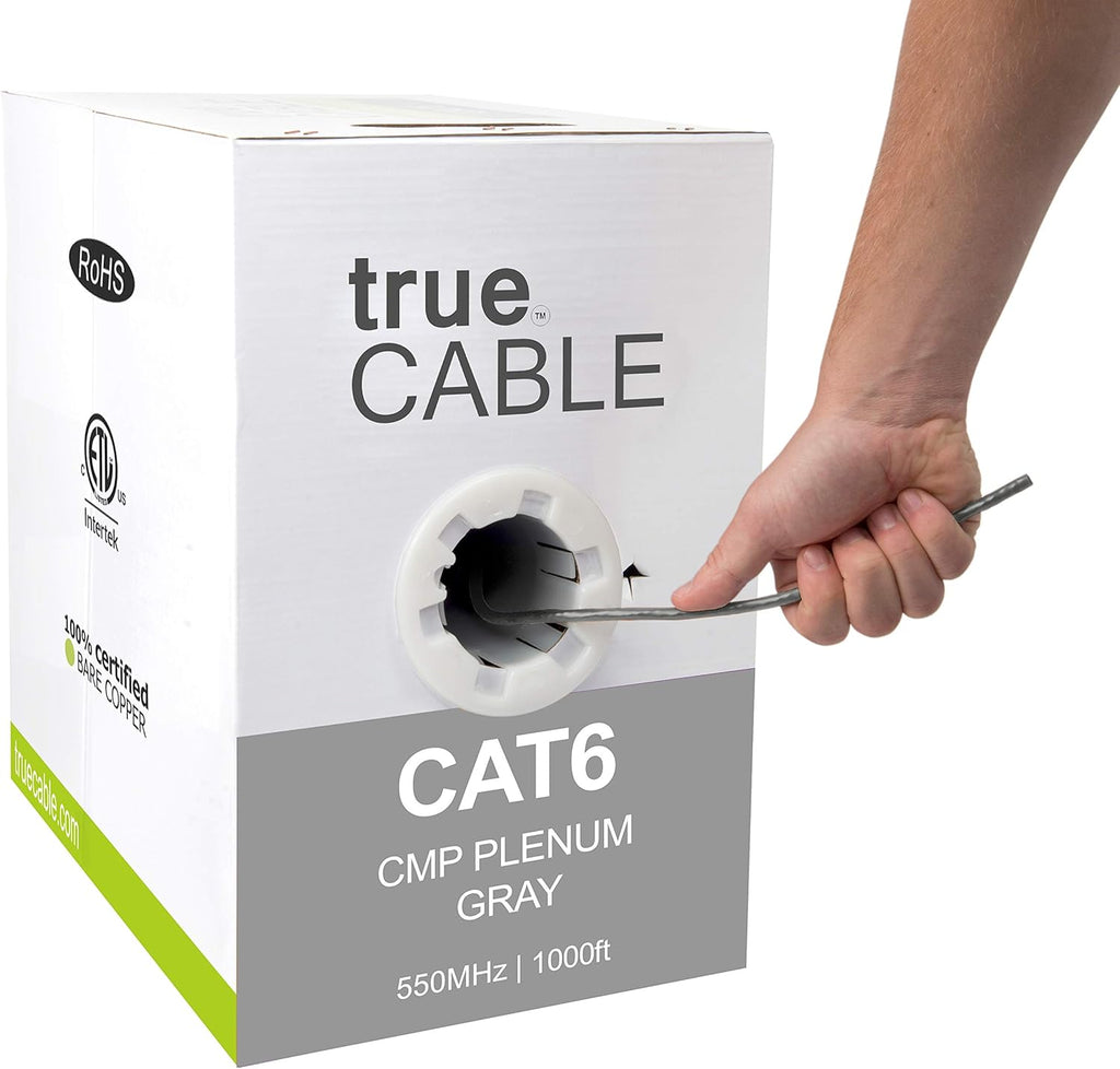1000ft Yellow 23AWG 4 Pair Solid Bare Copper Bulk Ethernet Cable B469844