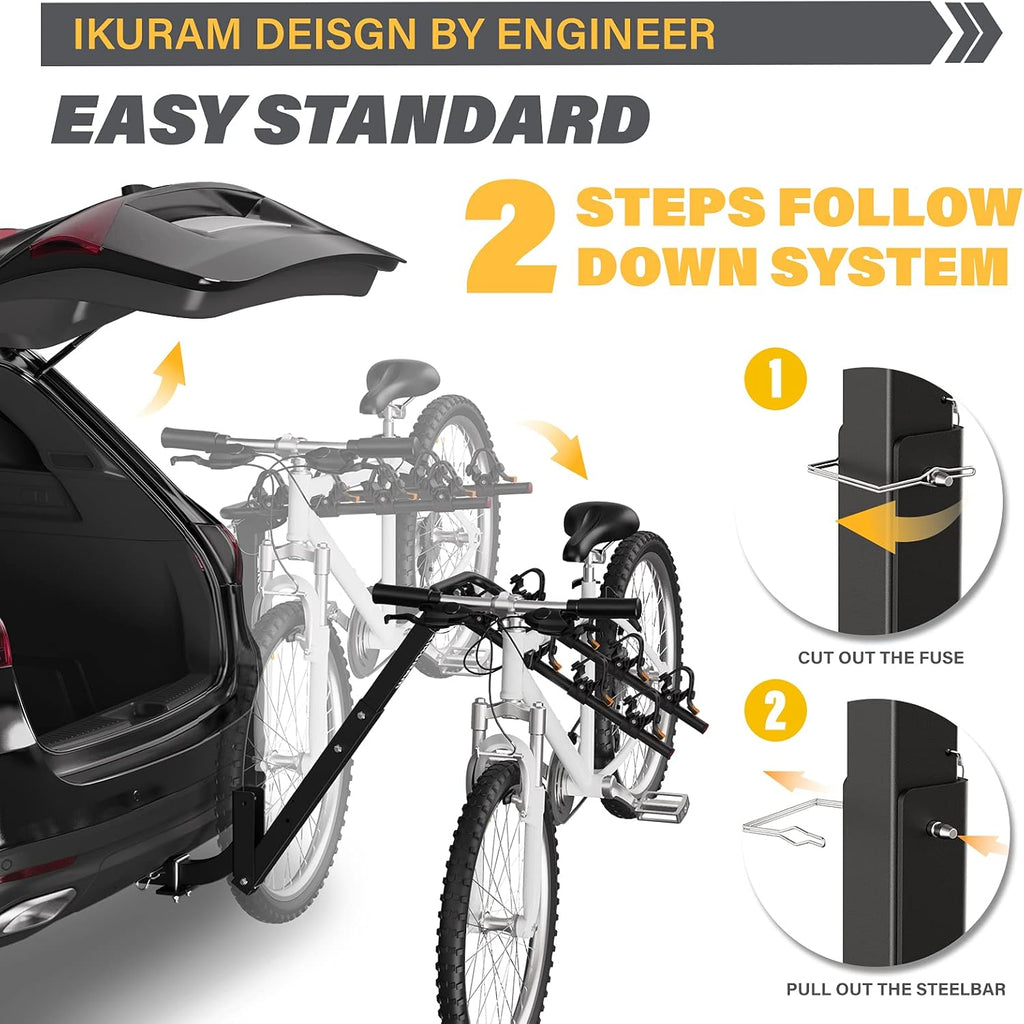 4 Bike Hitch Mount Double Foldable Rack X891