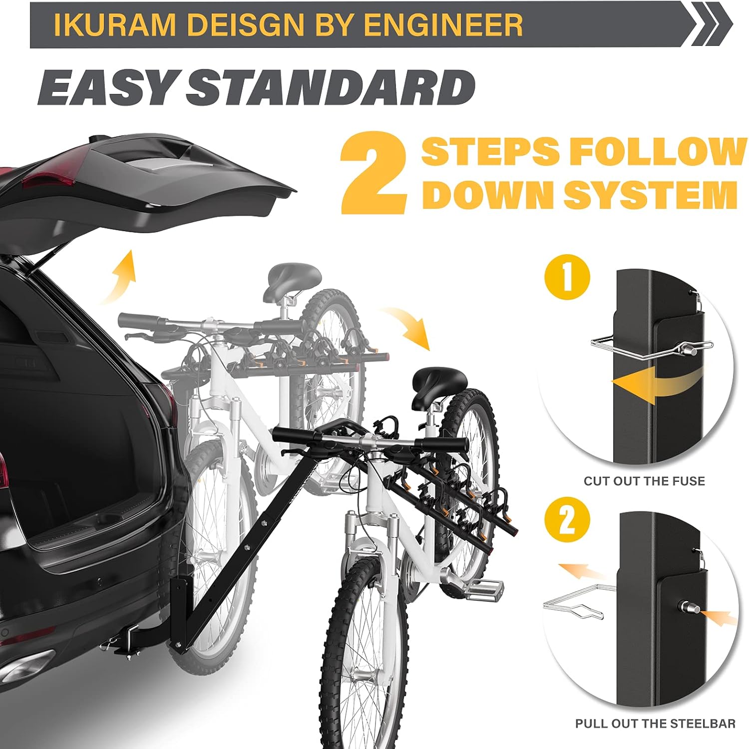 4 Bike Hitch Mount Double Foldable Rack X891