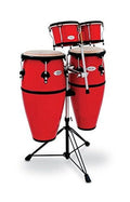 Red Fiberglass Conga & Bongo Set with Stand N98012