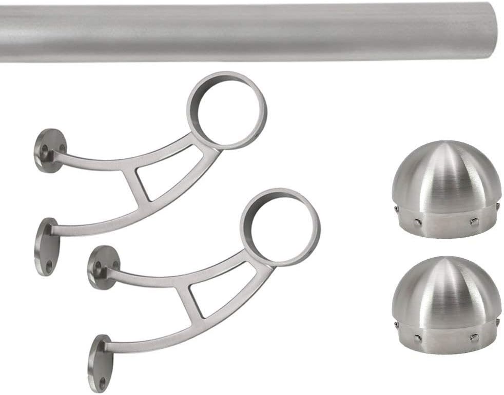 Brushed Stainless Steel Bar Mount Foot Rail Kit W394012