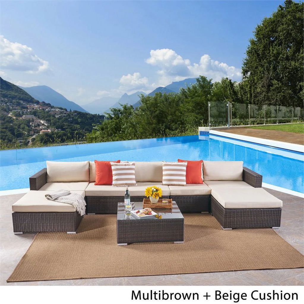 Wicker Sectional Sofa Set with Cushions Z482