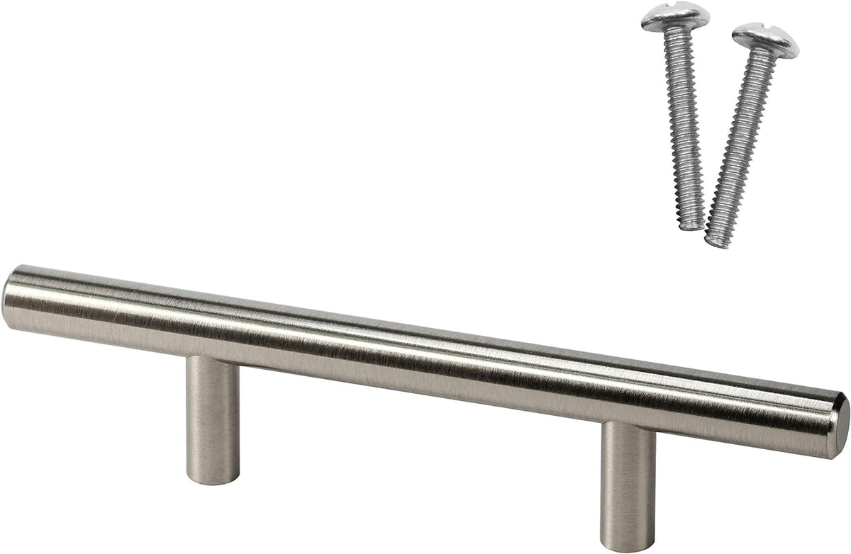 20 Pack Brushed Nickel Steel T Bar Pull Handle J77814