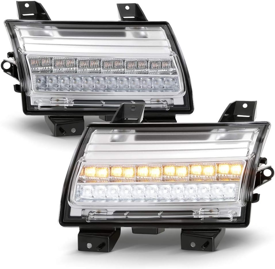 Chrome Housing LED Parking Lights Sequential Signal Lamps Set U441