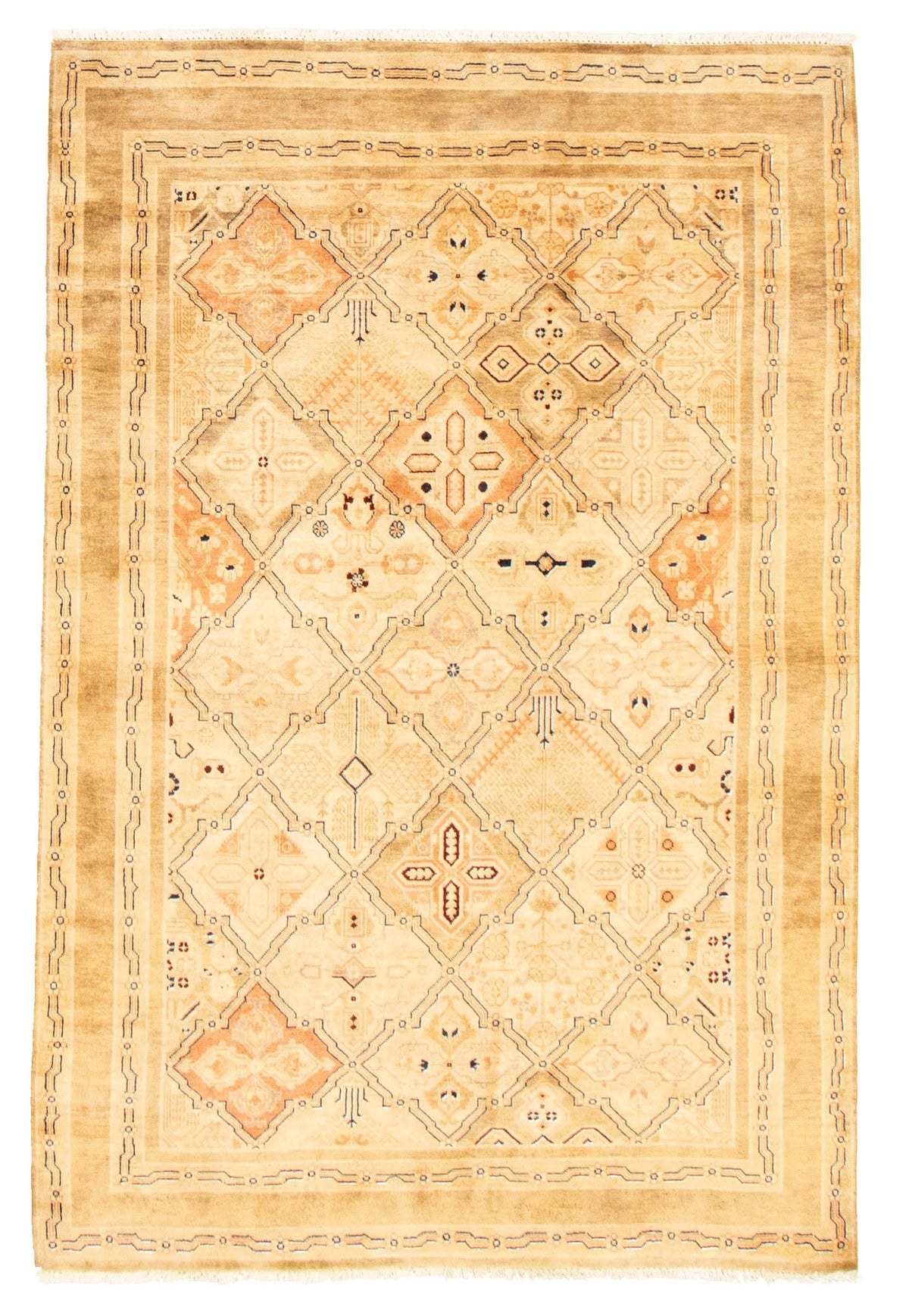 Hand Knotted Ivory Wool Rug Y6998