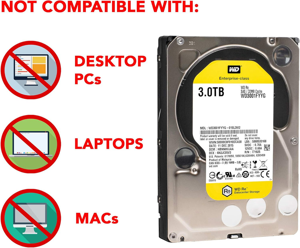 3TB 7.2K RPM SAS 6 Gb/s 32MB Cache 3.5 Internal Hard Drive F92372