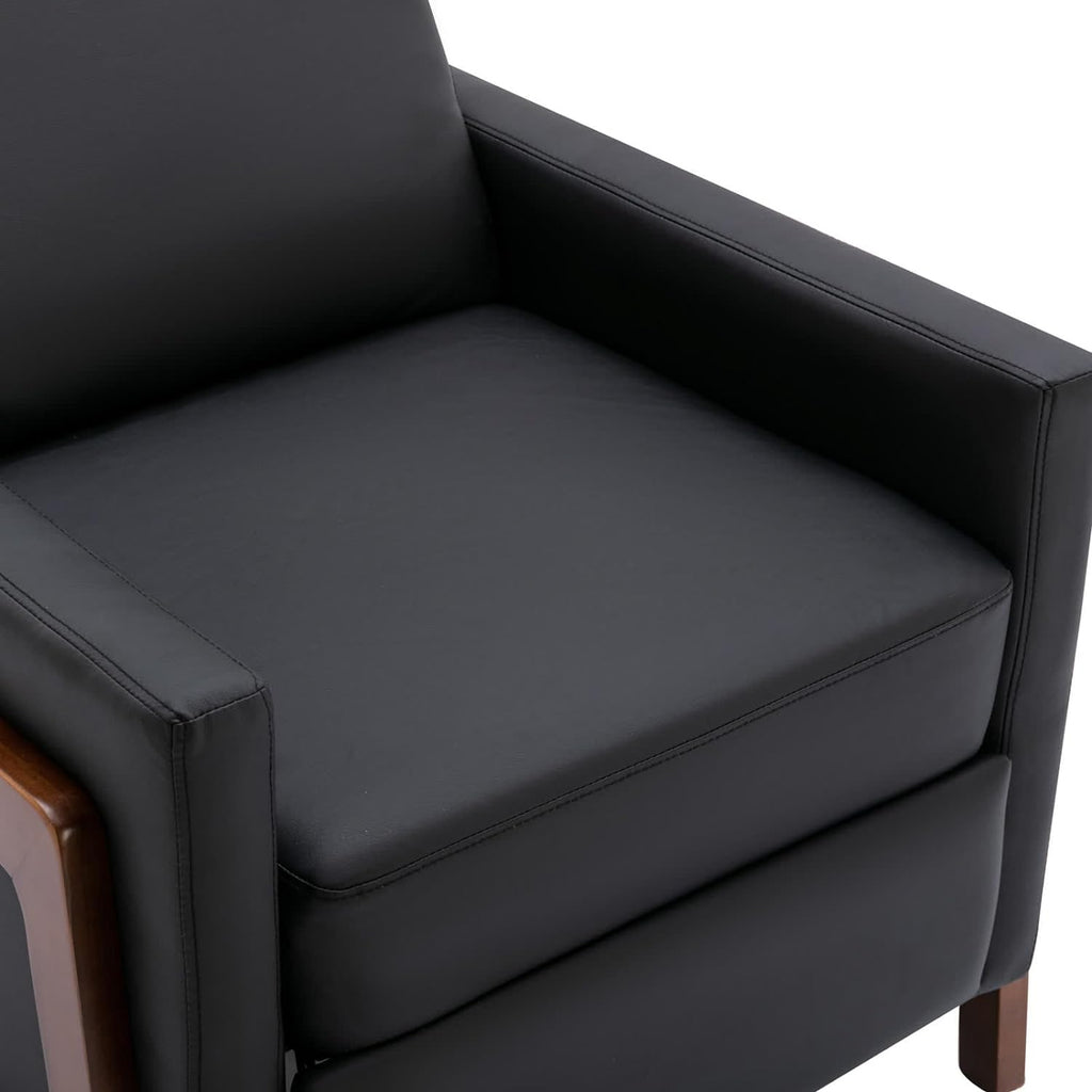 Black PU Leather Recliner Chair with Thick Cushion Z539334
