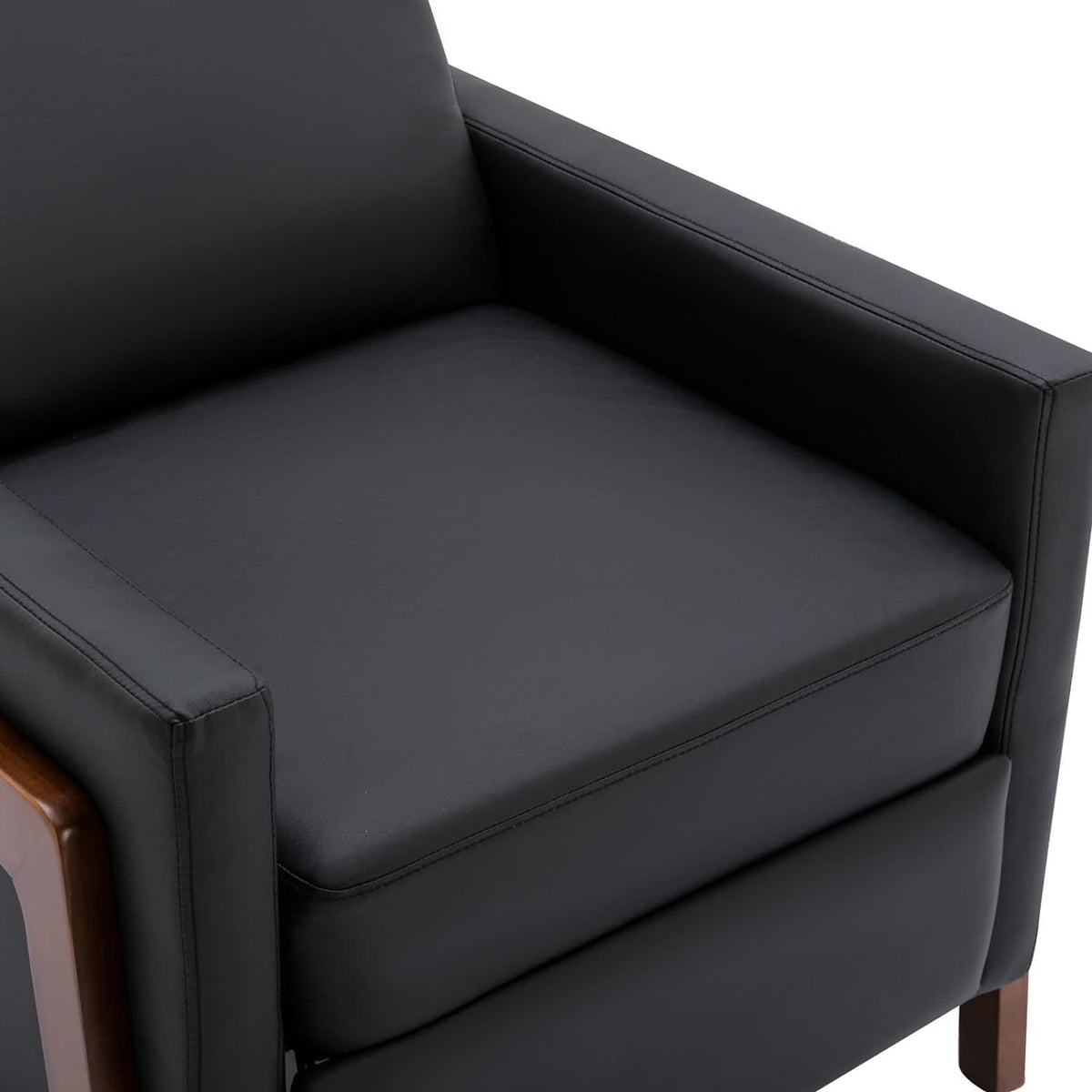 Black PU Leather Recliner Chair with Thick Cushion Z539334