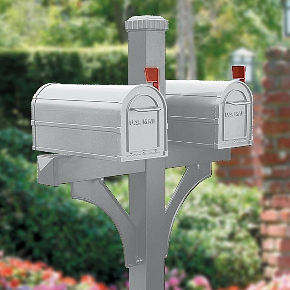White 2 Sided In-Ground Mailbox Post E5171