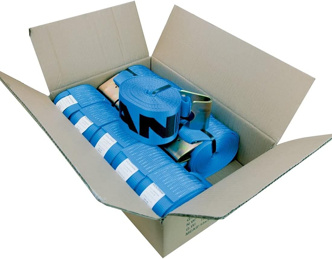 Classic Blue 4 Inch x 30 Foot 10 Pack Winch Strap with Flat Hook B166048