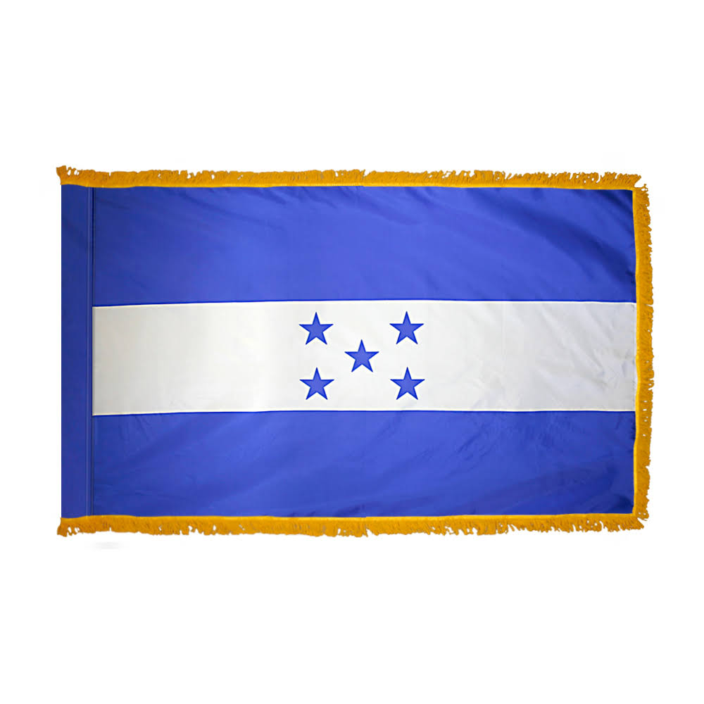 3ft. x 5ft. Honduras Flag with Side Pole Sleeve and Fringe B7749