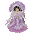 Victorian Porcelain Girl Dolls with Wooden Stand V189313