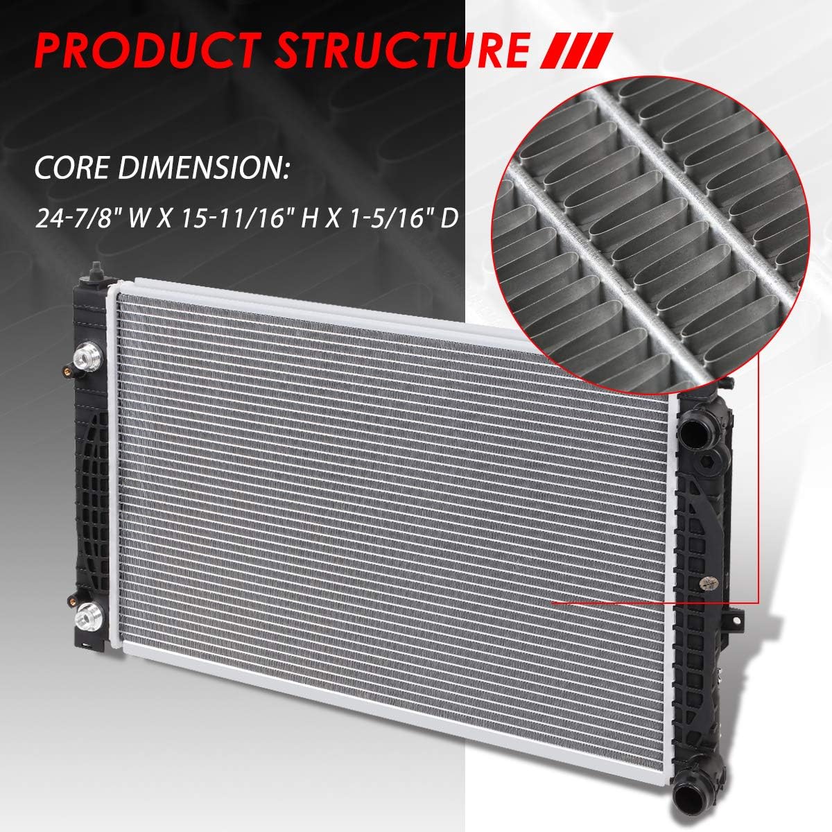 2-Row Aluminum Cooling Radiator T943