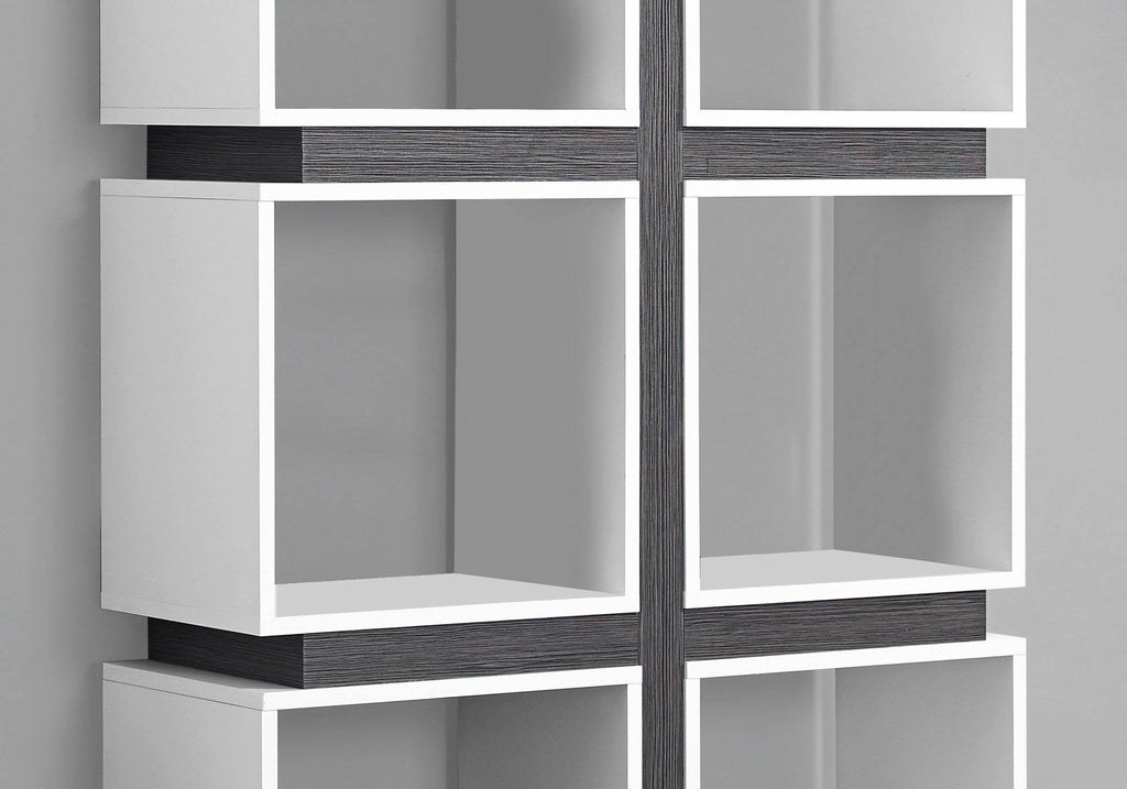 White Grey Particle Board Hollow Core Bookcase R183119