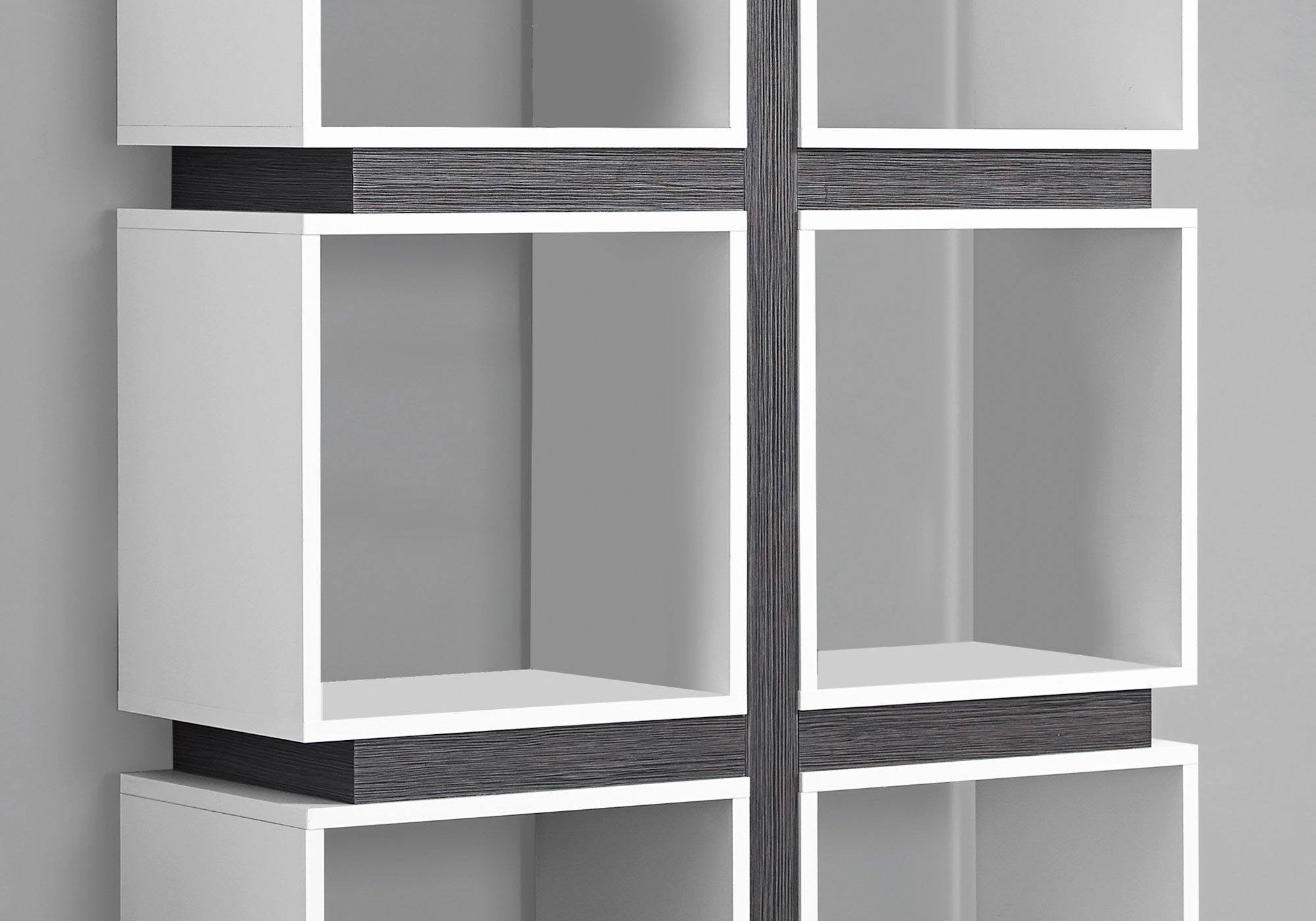 White Grey Particle Board Hollow Core Bookcase R183119