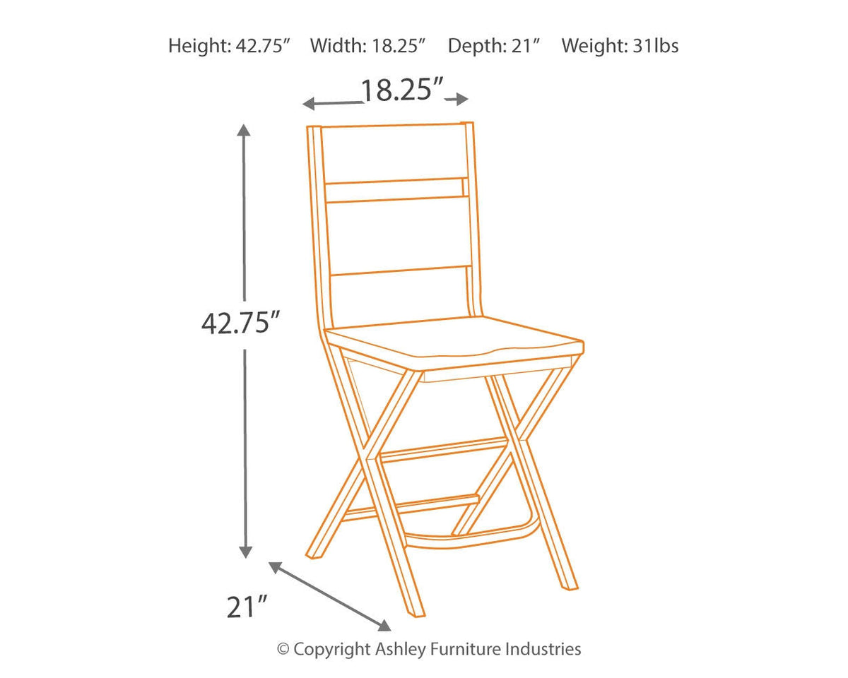 Medium Brown Barstool Set of 2 H454
