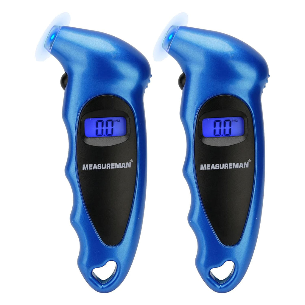 Digital Tire Pressure Gauge 0-150 PSI Blue 2 Pack W2080