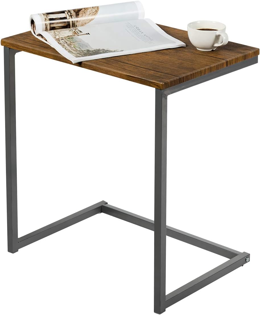 Walnut Nesting End Table, 3pcs Stacking Coffee Table with Metal Frame D453