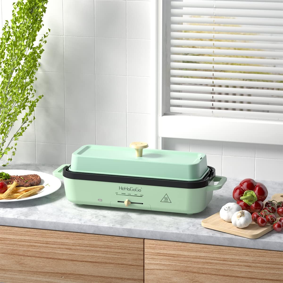 Nonstick Electric Griddle with 2 Interchangeable Pan P5888