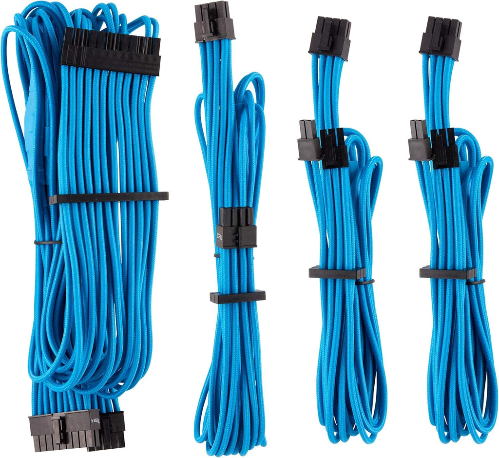 White Individually Sleeved PSU Cables Starter Kit T7357