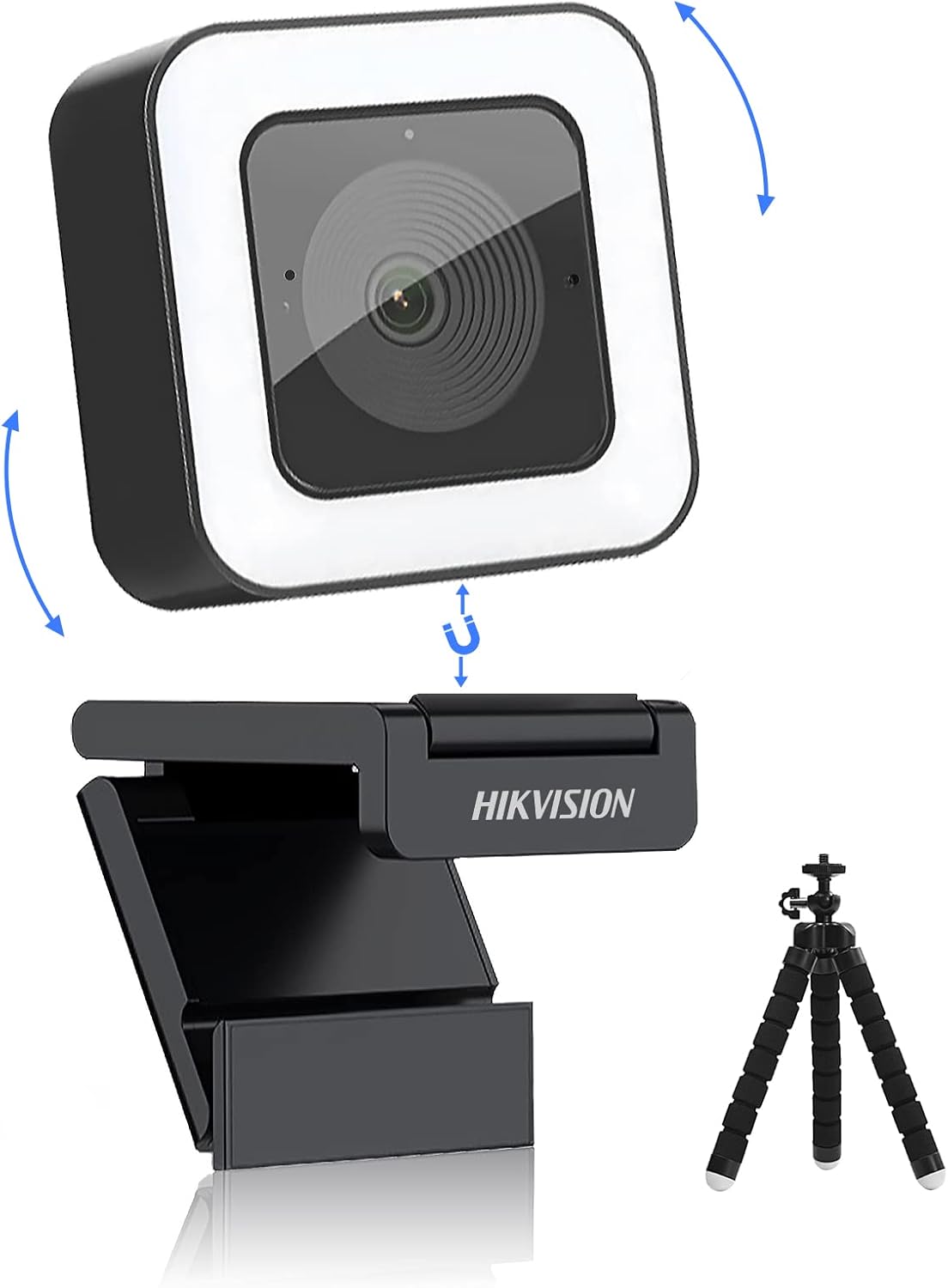 1080P 60fps HD Webcam with Light Microphone, Autofocus, Type C USB2.0, Tripod Pack of 2 R584
