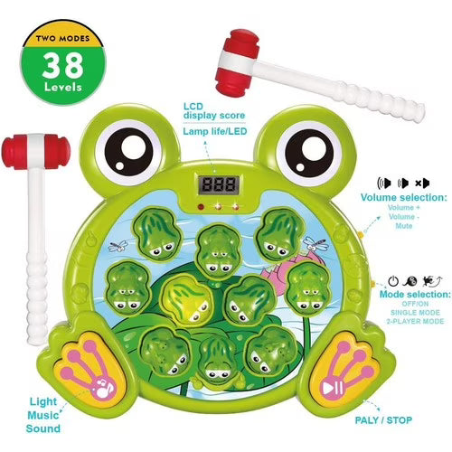 Whack A Frog Interactive Early Development Toy, 2 Hammers Included S819