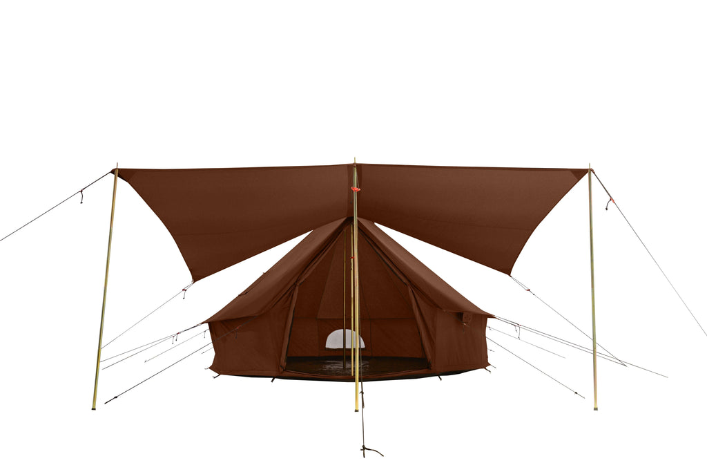 Regatta Awning - Desert Red - 10' for Bell Tent - Complete Canopy with Poles X120