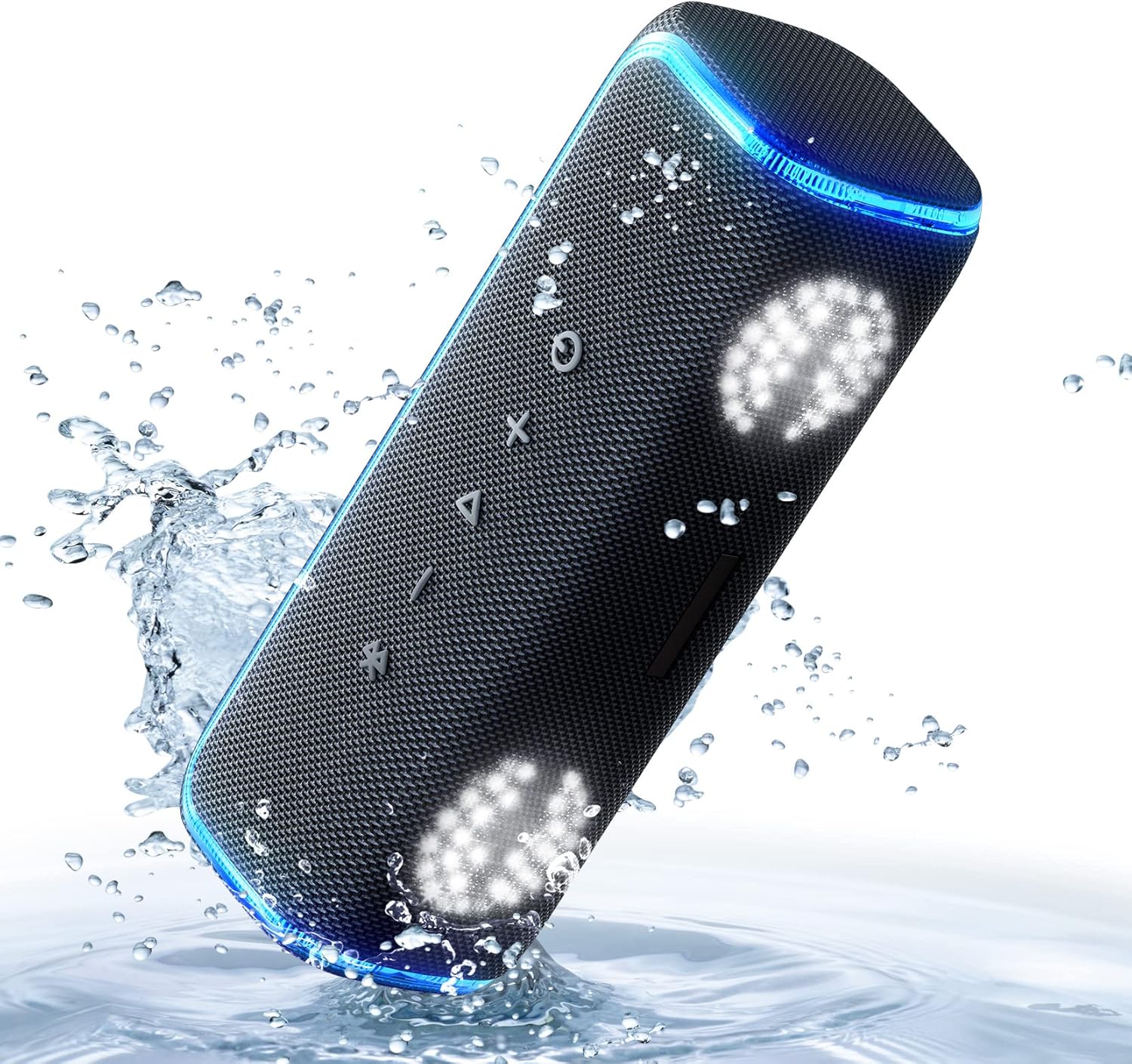 IPX7 Waterproof Bluetooth Speaker with Colorful Flashing Light, Pack of 2 X357