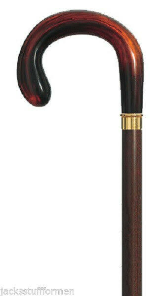 Sunset Shell Crook Handle Wood Walking Stick Cane M883796