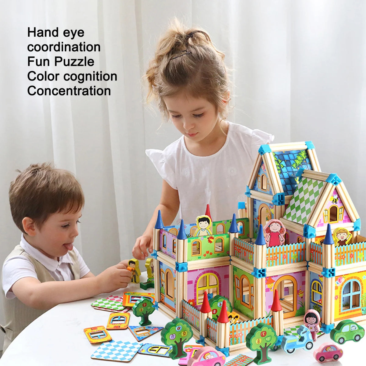 Wooden Building Blocks Set Educational Toy J457291