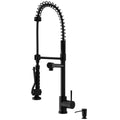 Matte Black Pull-Down Kitchen Faucet with Soap Dispenser C830
