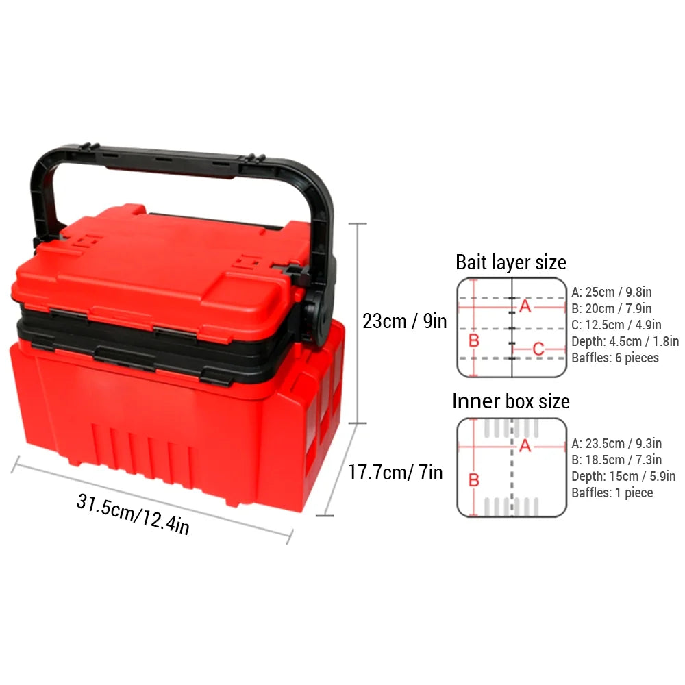 Fishing Tackle Box with Lures Hook Box Tools, Travel Fishing Case I961688