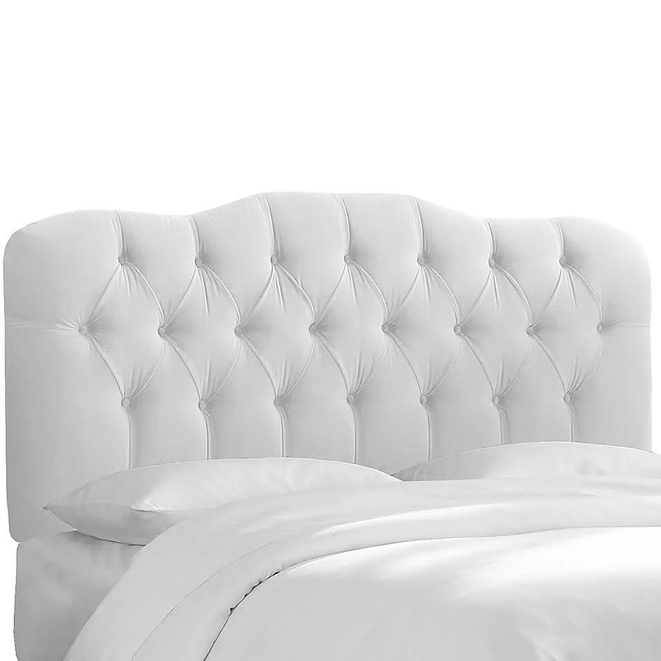 White Velvet California King Headboard F39025