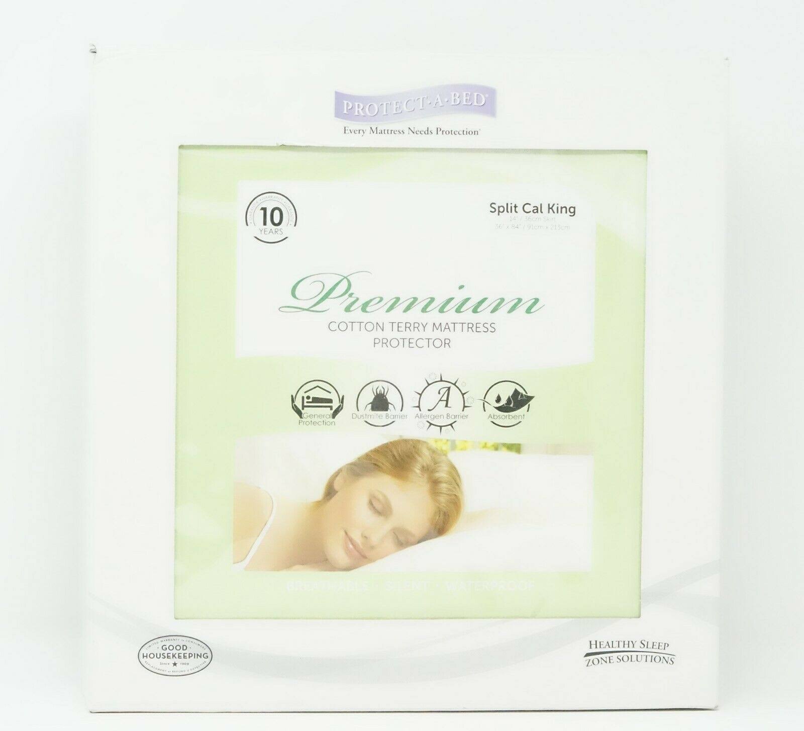 Cotton Terry Waterproof Mattress Protector Split Cal King P2934
