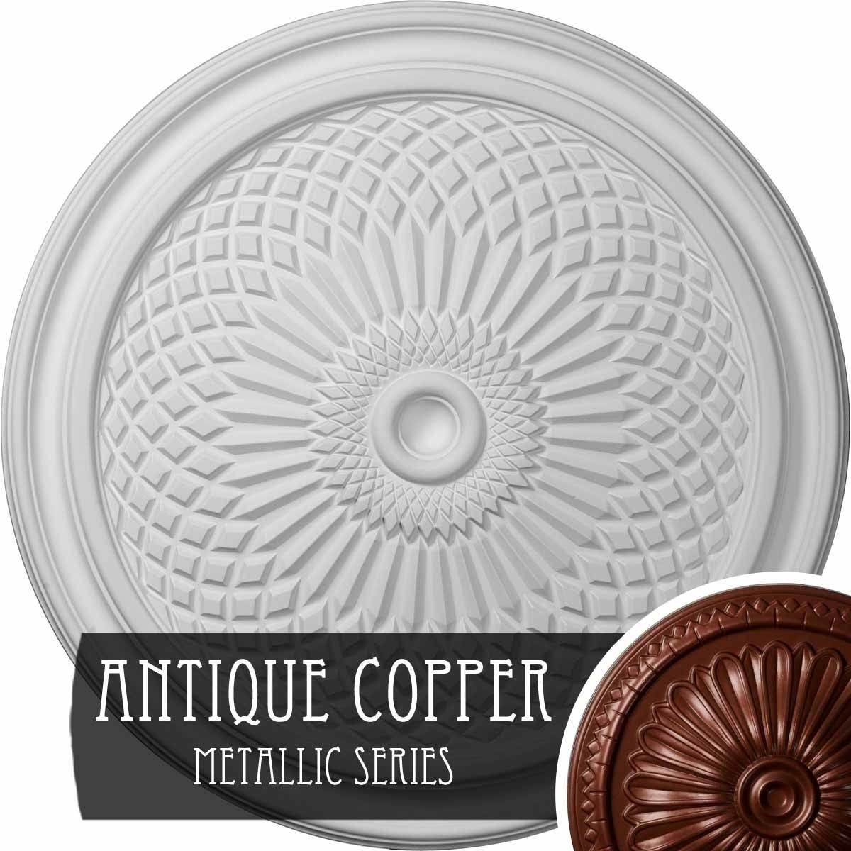 22x22OD x 1 3/4x22P Hand-Painted Jet Black Ceiling Medallion F6422