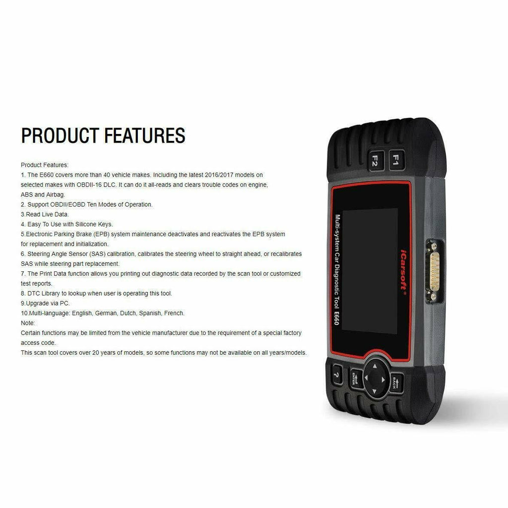 ABS+SRS+SAS+EPB+OBD II Diagnostic Tool L123