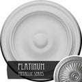 9 5/8x22OD x 1 1/8x22P Hand-Painted Platinum Ceiling Medallion S840