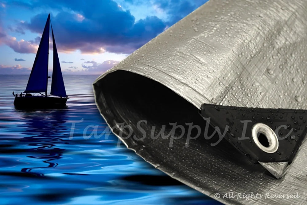 6' x 10' Heavy Duty Silver Poly Tarp Cover I63555