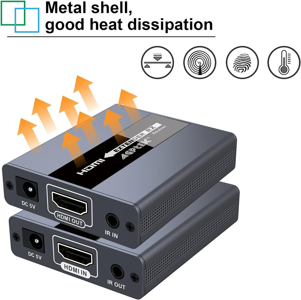 1080P HD HDMI Extender over Single CAT5/5E/6 Ethernet Cable with IR Blaster, Pack of 2 B920