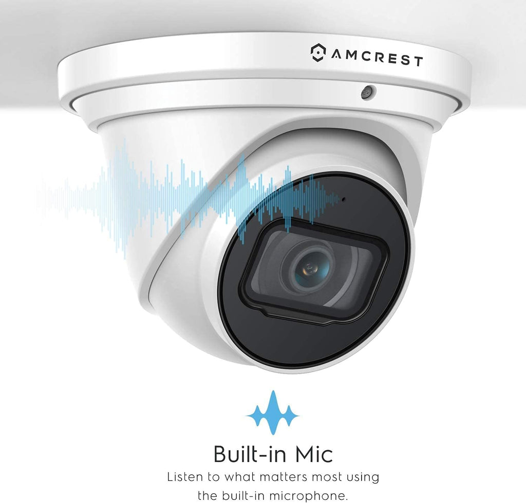 4K POE Outdoor Security Turret IP Camera, White T823488