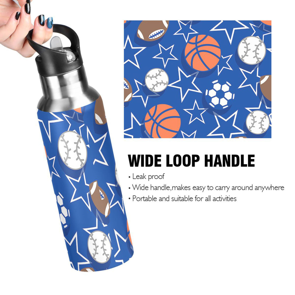 Stainless Steel Insulated Water Bottle with Straw Lid T794433