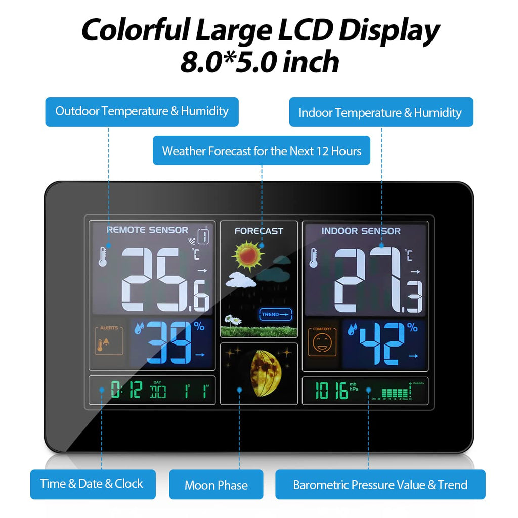 Wireless Indoor Outdoor Thermometer Weather Station with Barometer L747