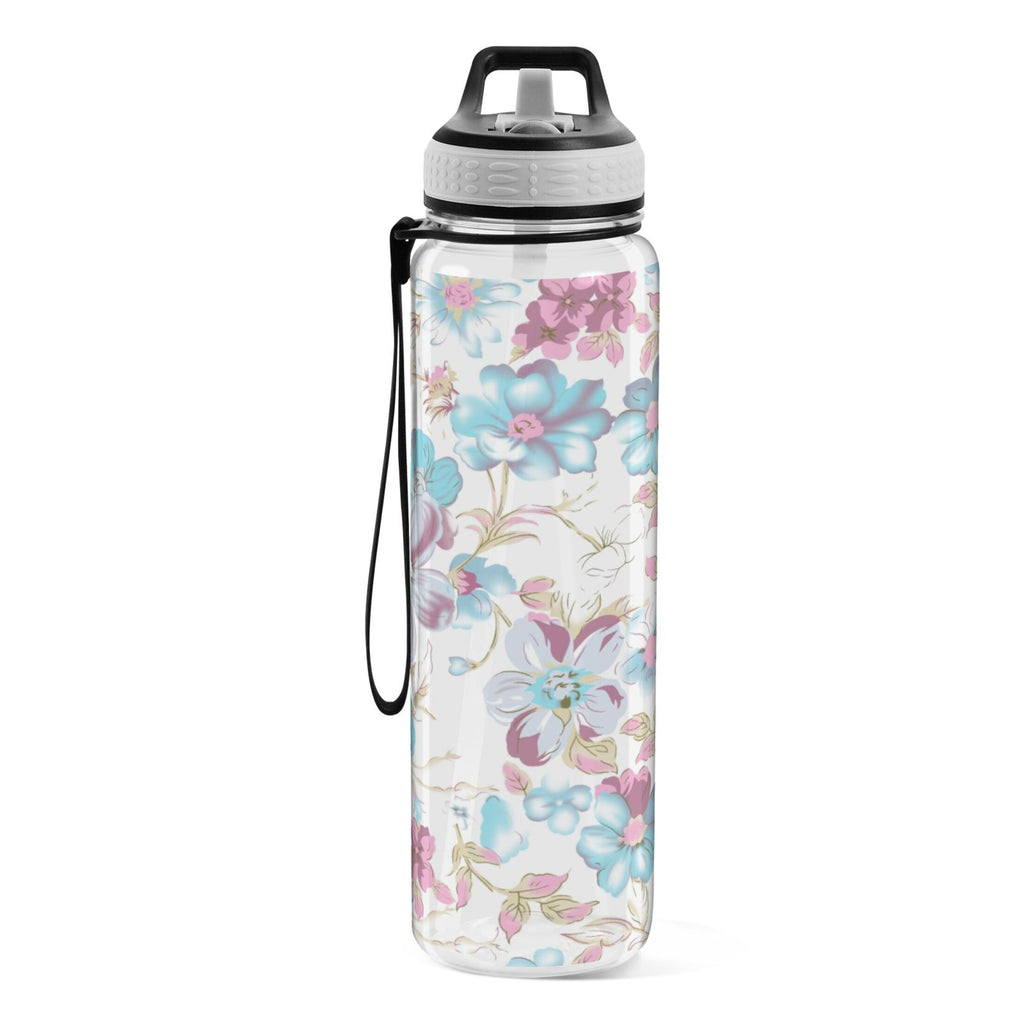 Blue Colorful Flowers 32oz Tritan Leakproof Sports Bottle U3858