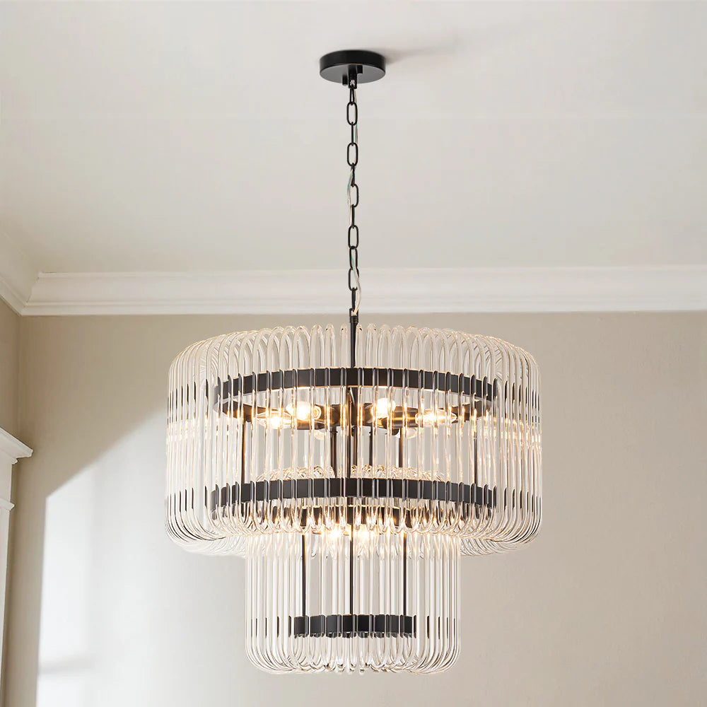 9-Light Dimmable Tiered Chandelier E1277