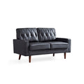 Black Faux Leather Cushion Back Loveseat Z1707