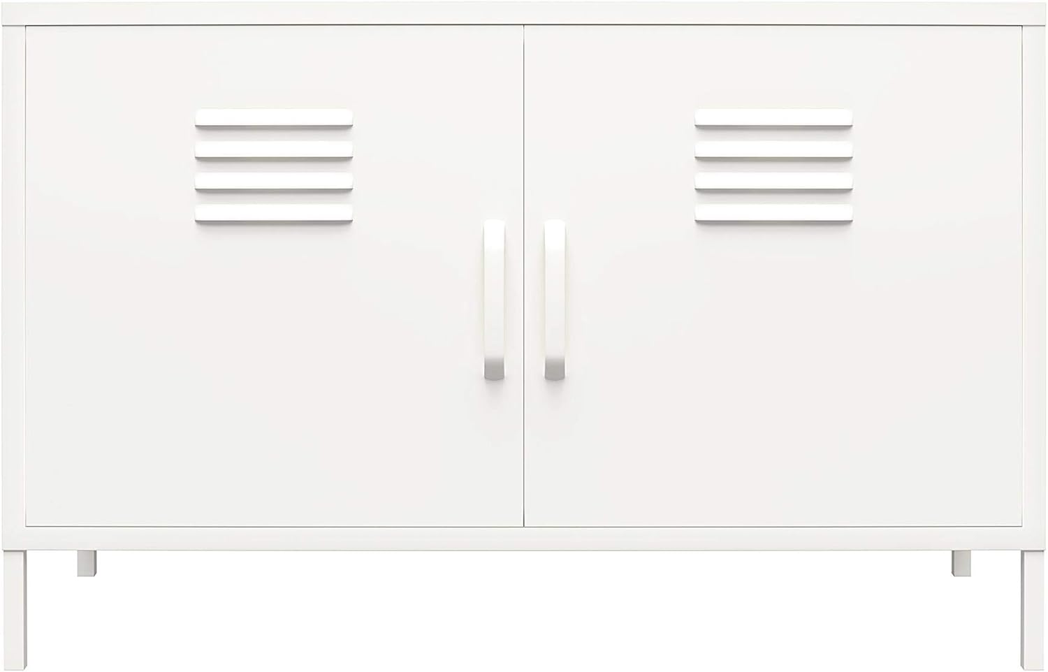 White 2 Door Metal Locker Accent Cabinet B325439