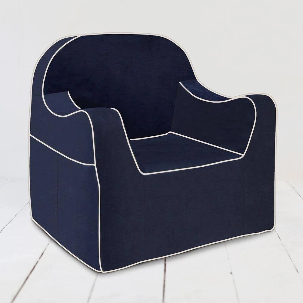 Navy Blue Reader Chair with White Piping D425